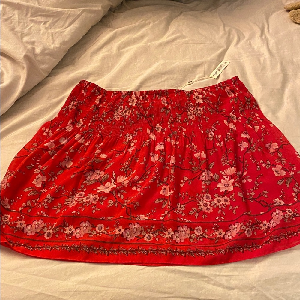 Max Studio Red Floral Skirt - Picture 10 of 10